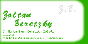 zoltan beretzky business card